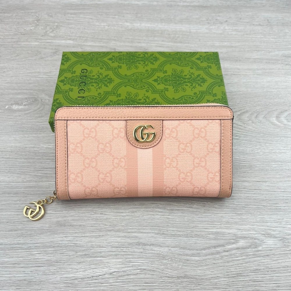 Gvc*1 Ophidia Gg Zip Around Wallet Pink 19Cm