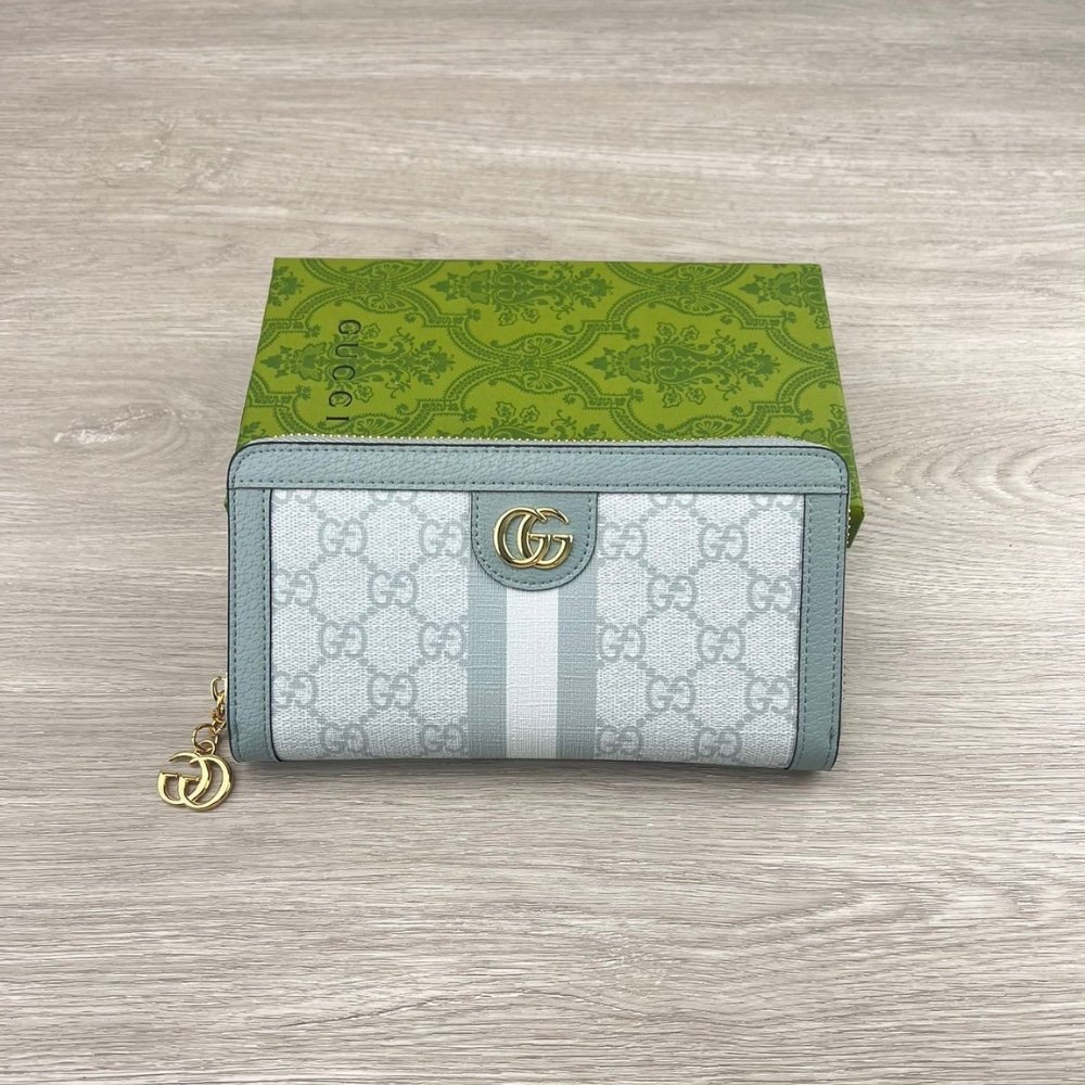 Gvc*1 Ophidia Gg Zip Around Wallet Blue 19Cm