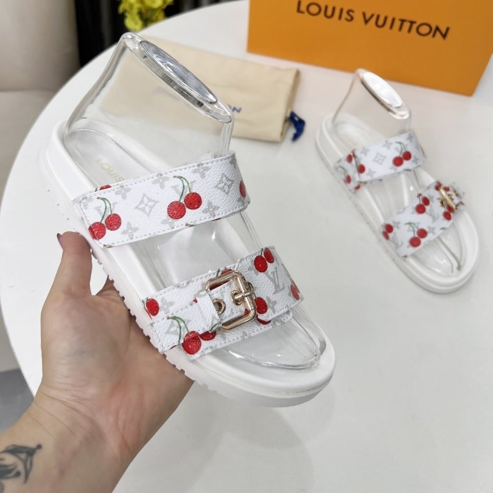 L0vis Vvtt0n X Takashi Murakami Bom Dia Flat Comfort Mule White 1Ahlz7