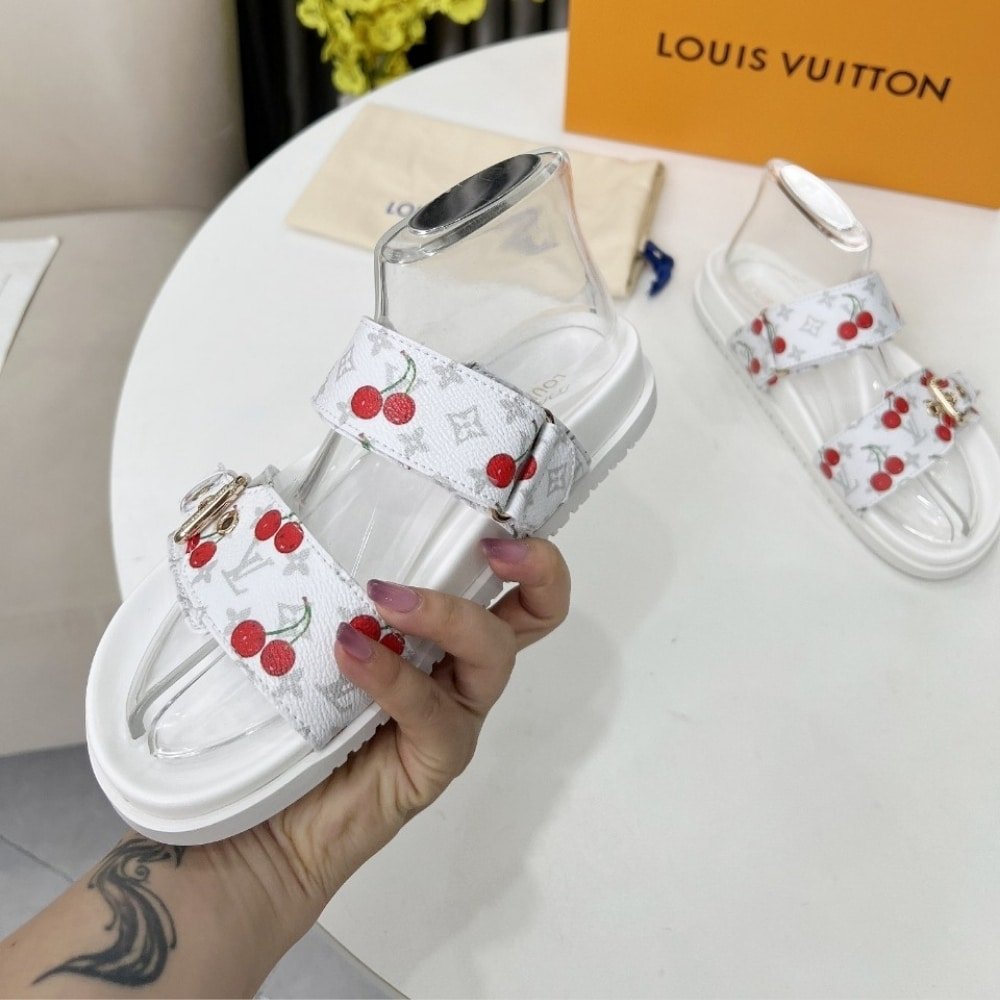 L0vis Vvtt0n X Takashi Murakami Bom Dia Flat Comfort Mule White 1Ahlz7