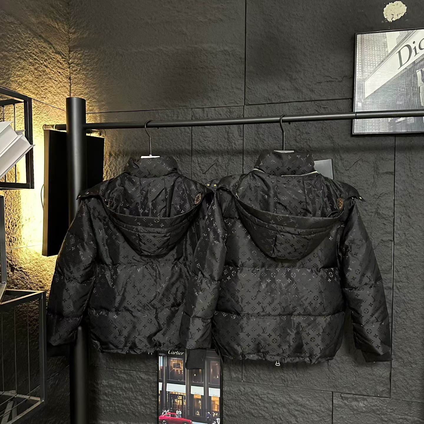 L0vis Vvtt0n Monogram Puffer Jacket Black 1Agaem