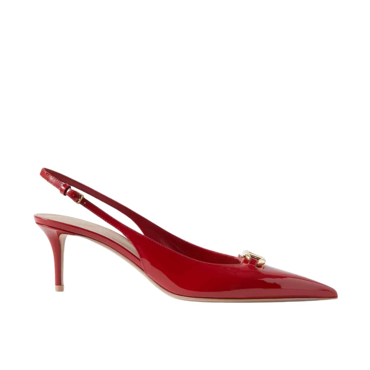 Va1e*ntin0 Vlogo The Bold Edition Slingback Pumps In Patent Leather 60Mm In Rouge Pur
