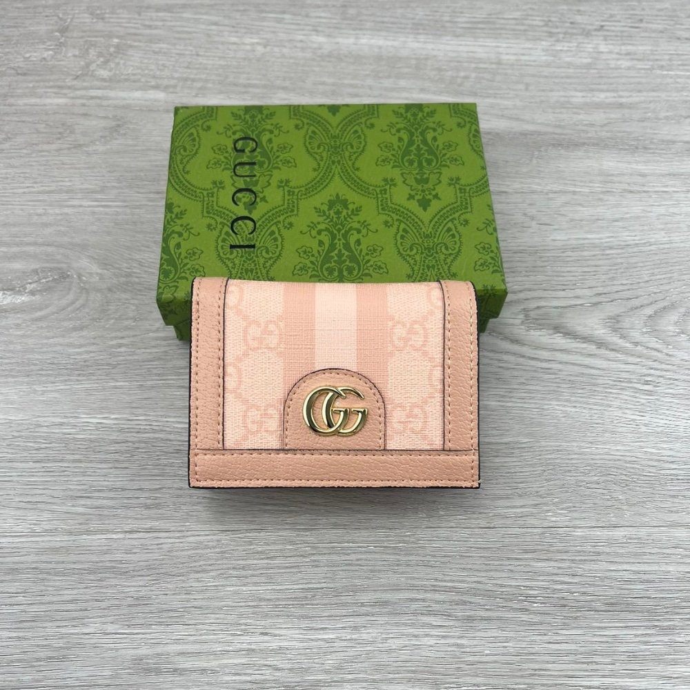 Gvc*1 Ophidia Gg Card Case Wallet Pink 11Cm