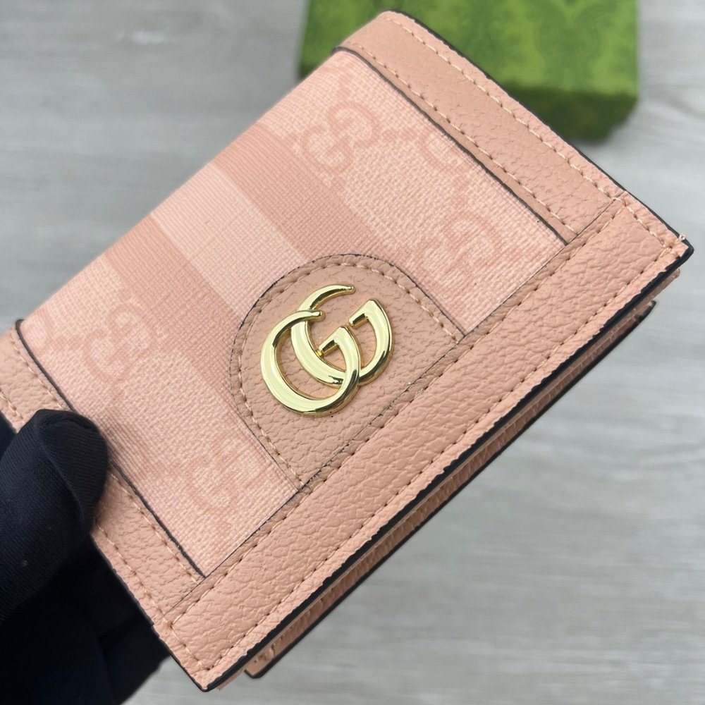 Gvc*1 Ophidia Gg Card Case Wallet Pink 11Cm