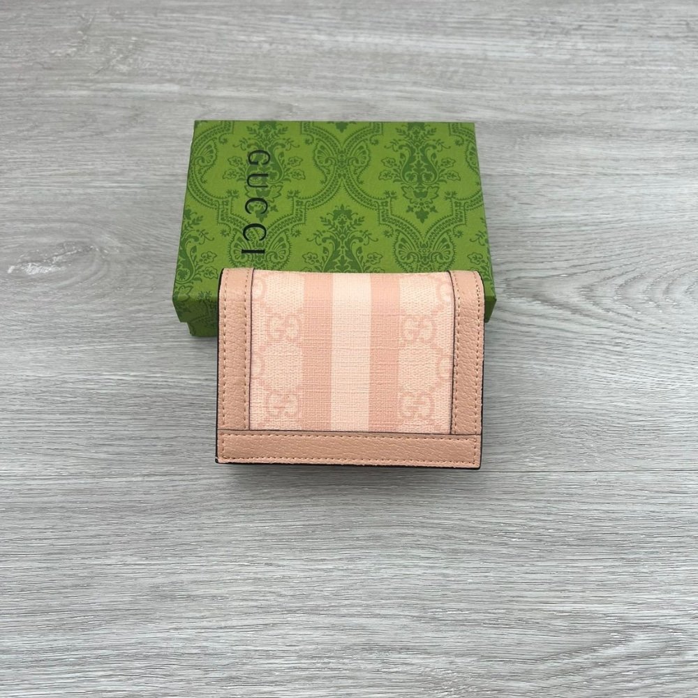Gvc*1 Ophidia Gg Card Case Wallet Pink 11Cm