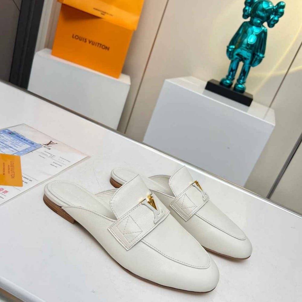 L0vis Vvtt0n Mare Open Back Loafer White