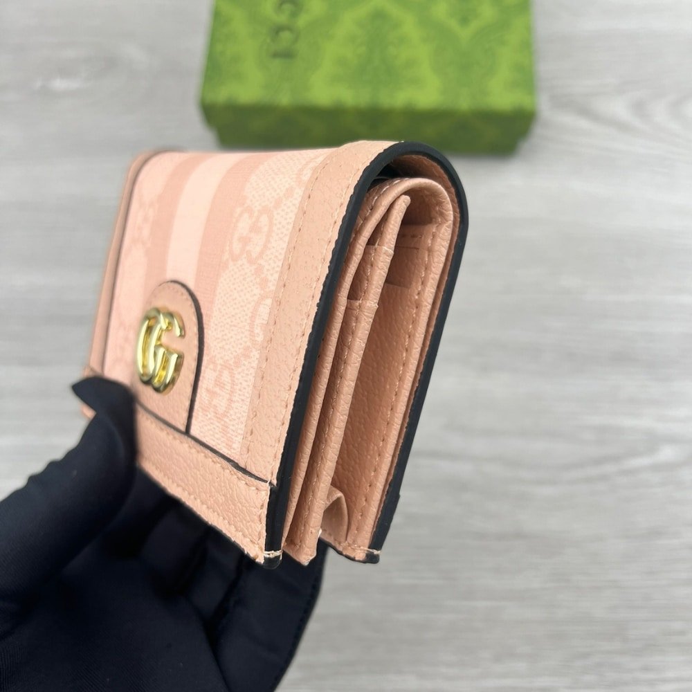 Gvc*1 Ophidia Gg Card Case Wallet Pink 11Cm