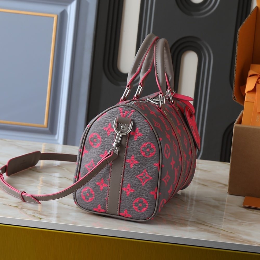 L0vis Vvtt0n Keepall Bandoulière 35 Gray And Pink 34Cm M15023