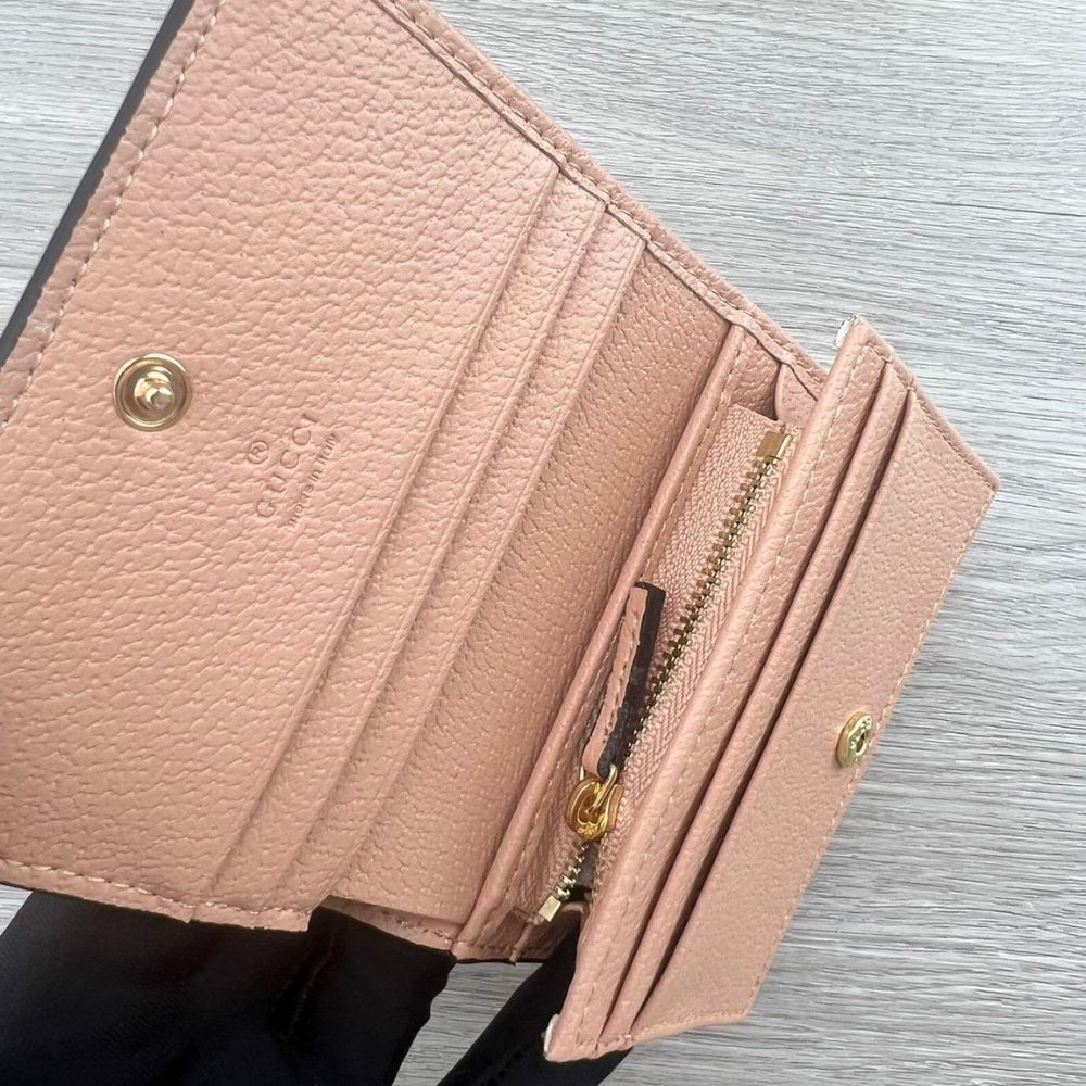 Gvc*1 Ophidia Gg Card Case Wallet Pink 11Cm