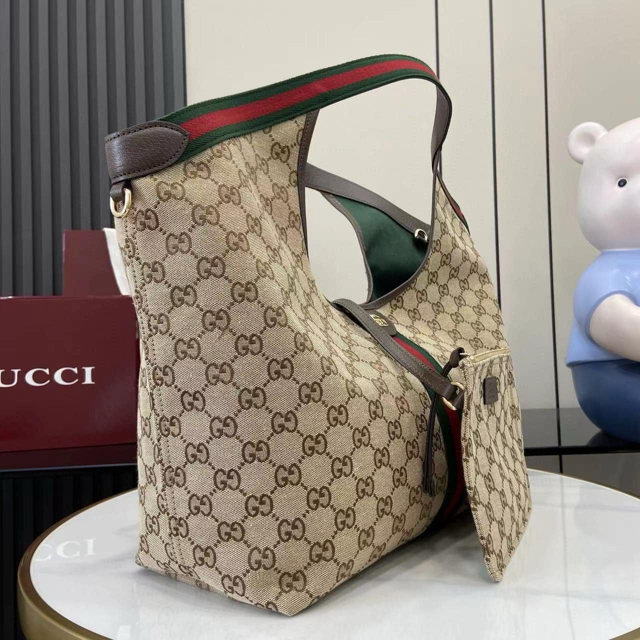 [S*per Vip 1:1] Gvc*1 Giglio Large Tote Bag Gg Canvas Beige And Dark Brown 60Cm 853971 Faffp 2547