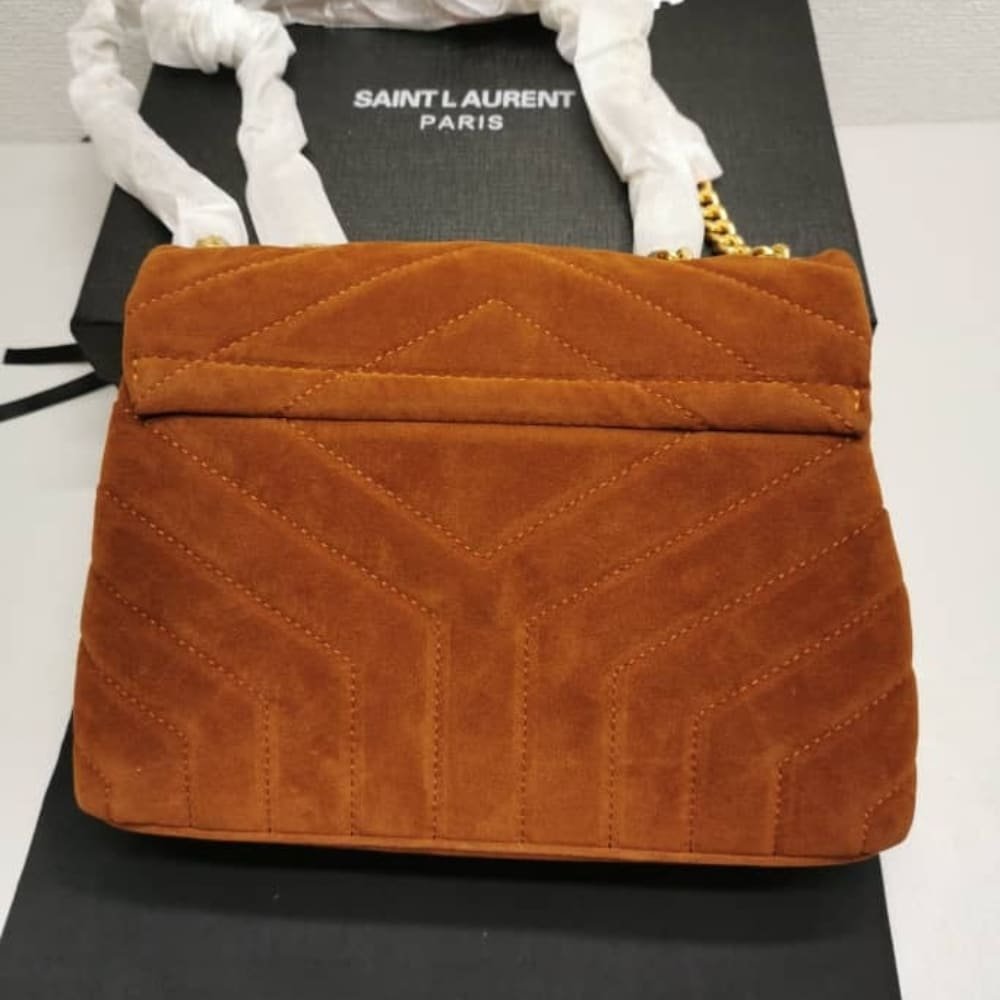 Sa1nt Lau*nt Loulou Small In Suede Cinnamon Brown 23Cm 4946991U8C77761
