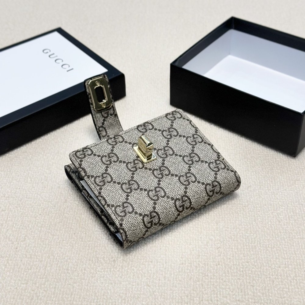 Gvc*1 Ophidia Short Wallet Canvas Grey 11Cm