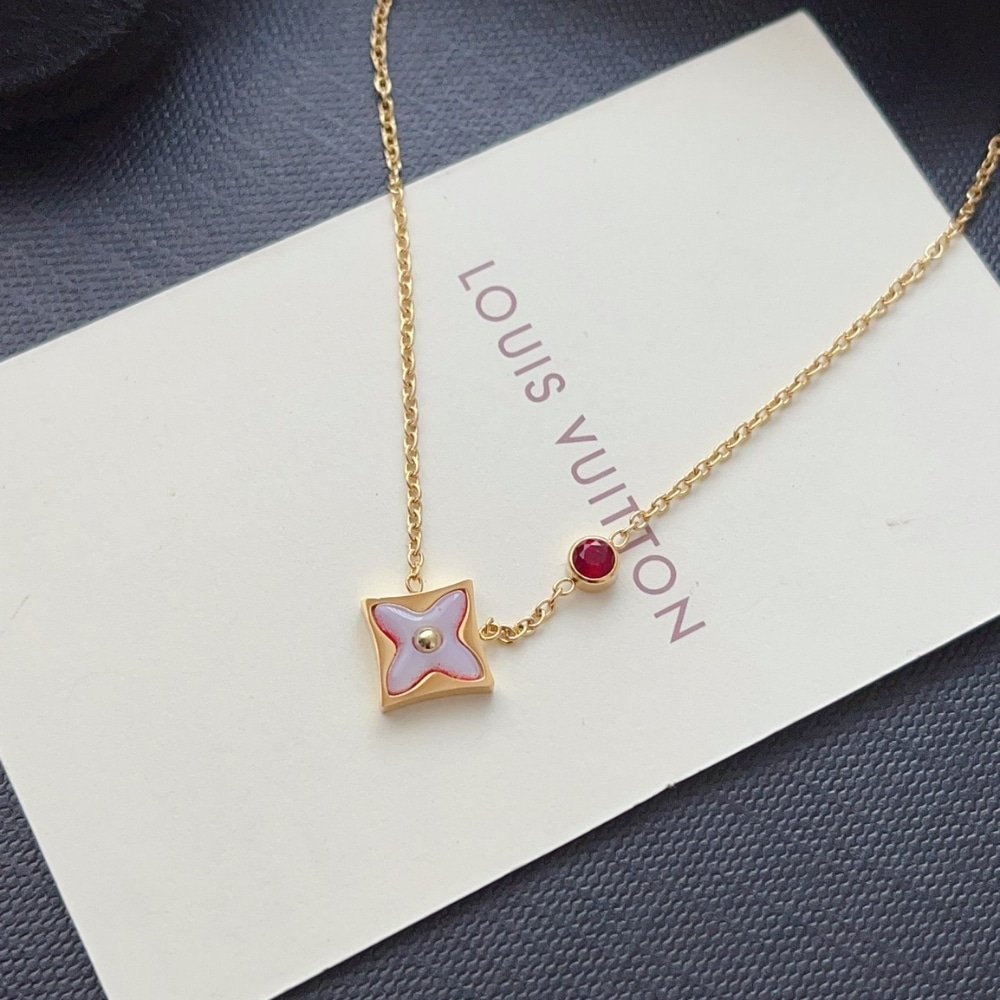 L0vis Vvtt0n Color Blossom Bb Star Necklace Red Gold