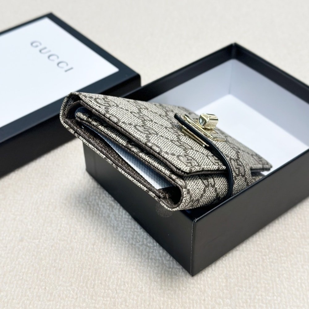 Gvc*1 Ophidia Short Wallet Canvas Grey 11Cm