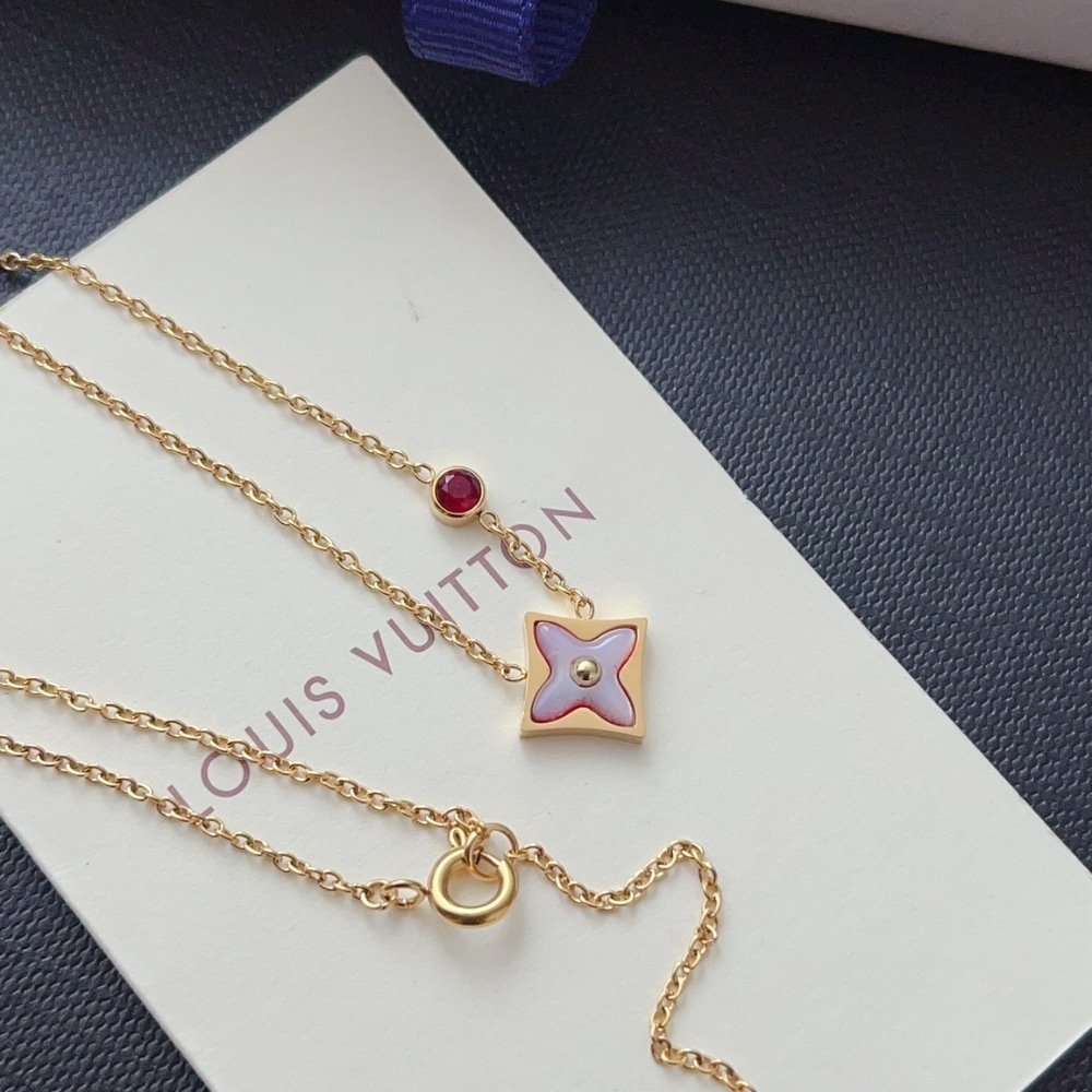 L0vis Vvtt0n Color Blossom Bb Star Necklace Red Gold