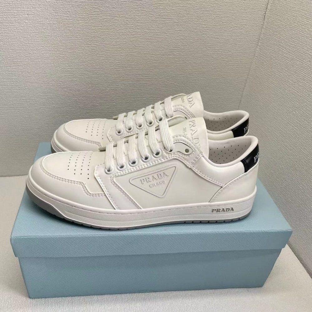 Pra*a District Leather Sneakers White 1E790M 3Lj6 F097W F 030