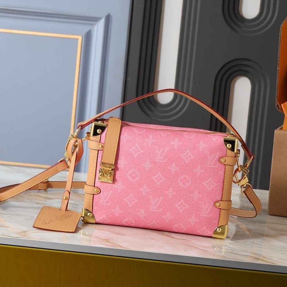 L0vis Vvtt0n Side Trunk MM Monogram Origine Rose Ruban 23Cm
