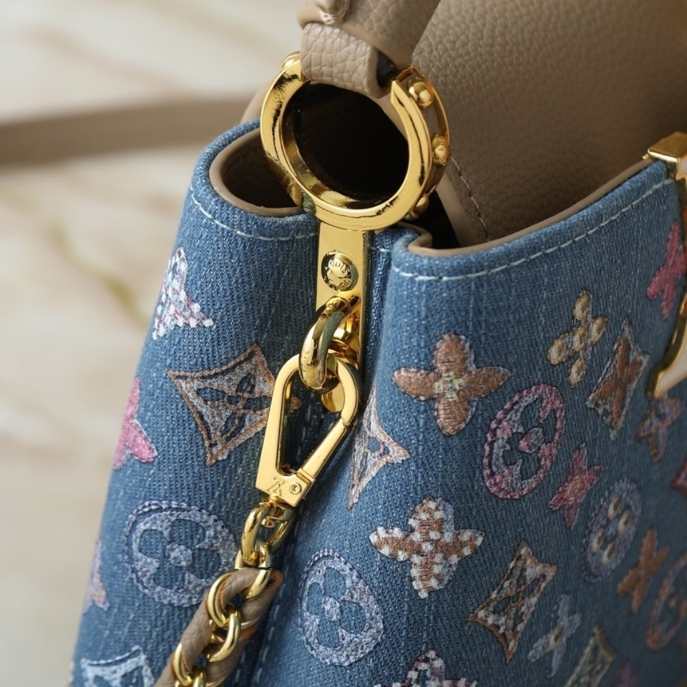 L0vis Vvtt0n Capucines Mini Denim Blue 21Cm M12947