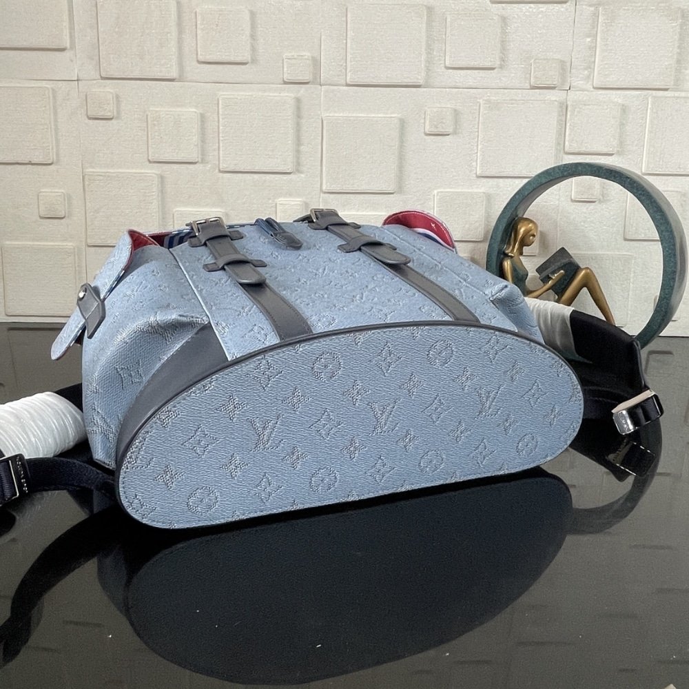 [S*per Vip 1:1] L0vis Vvtt0n Christopher MM Backpack Monogram Heritage Blue 44Cm M14676