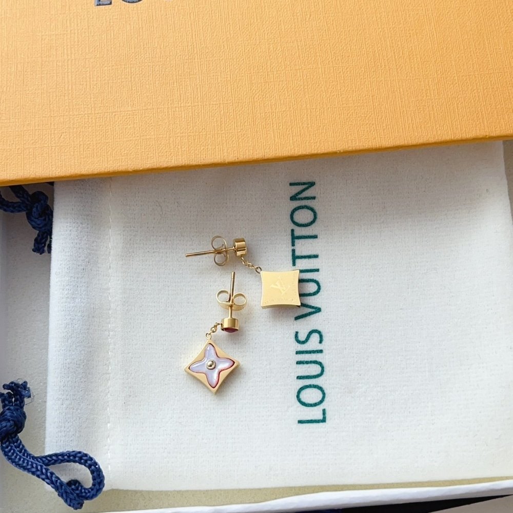 L0vis Vvtt0n Color Blossom Bb Star Earrings Red Gold