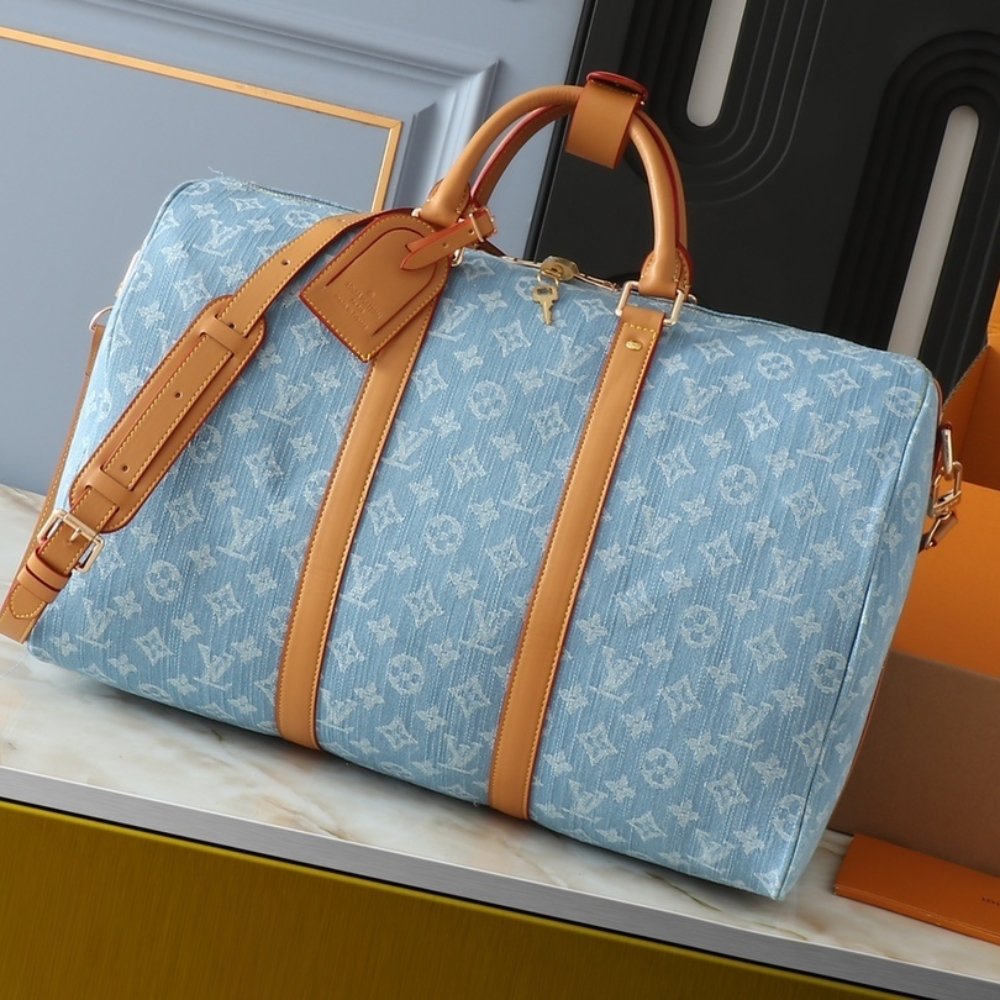L0vis Vvtt0n Keepall Bandoulièrè 45 Bag Sky Blue Denim 45Cm M25334