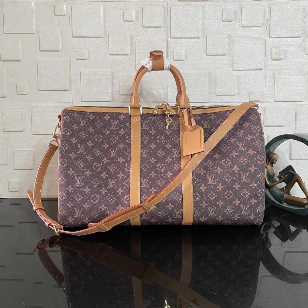 [S*per Vip 1:1] L0vis Vvtt0n Keepall Bandoulière 50 Satin Purple 50Cm M13977