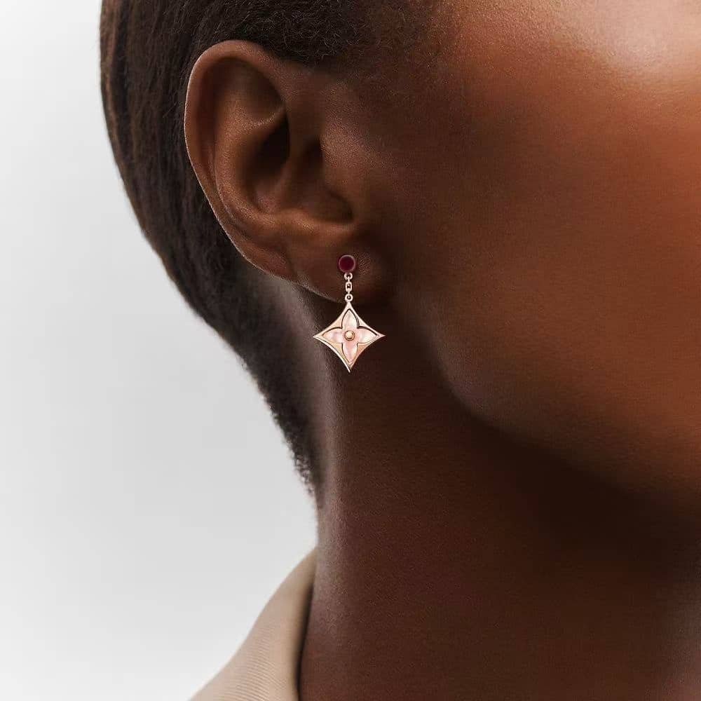 L0vis Vvtt0n Color Blossom Bb Star Earrings Red Gold