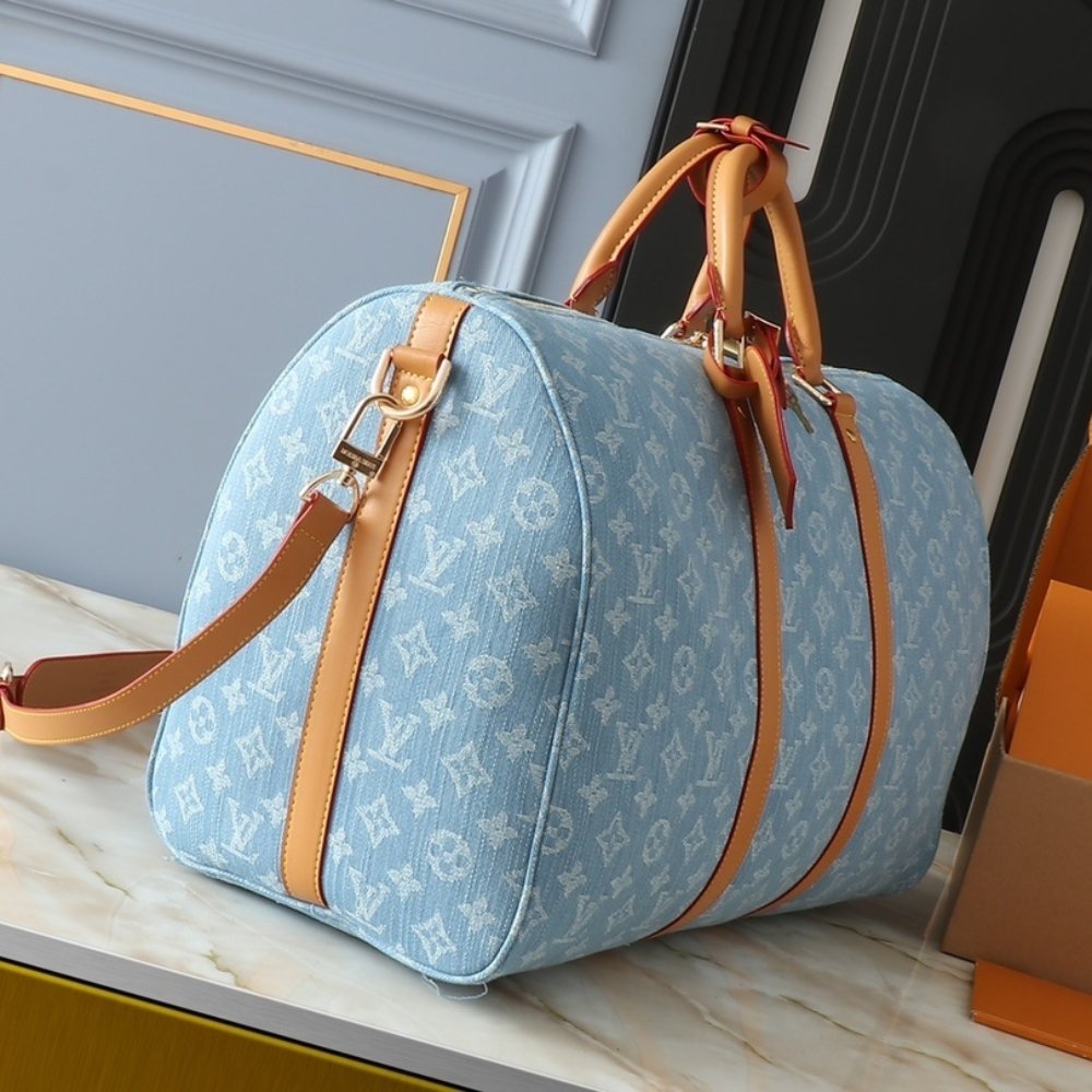 L0vis Vvtt0n Keepall Bandoulièrè 45 Bag Sky Blue Denim 45Cm M25334