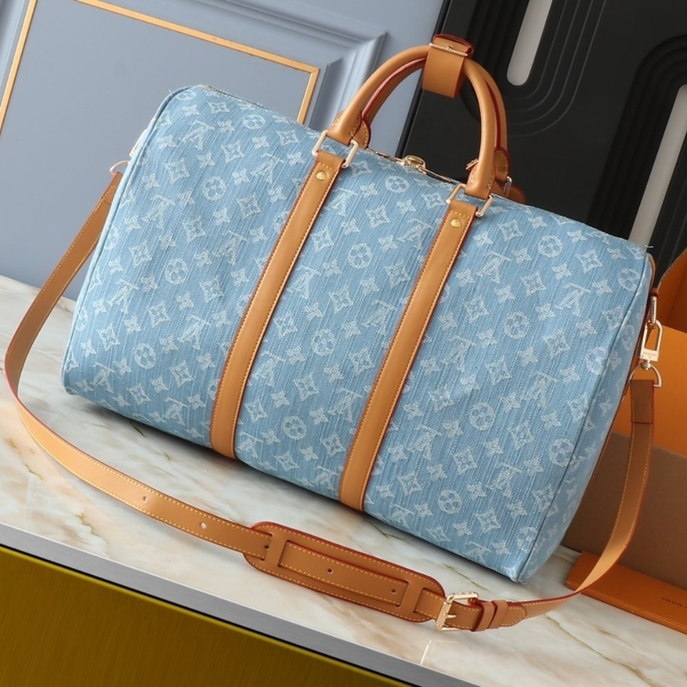 L0vis Vvtt0n Keepall Bandoulièrè 45 Bag Sky Blue Denim 45Cm M25334