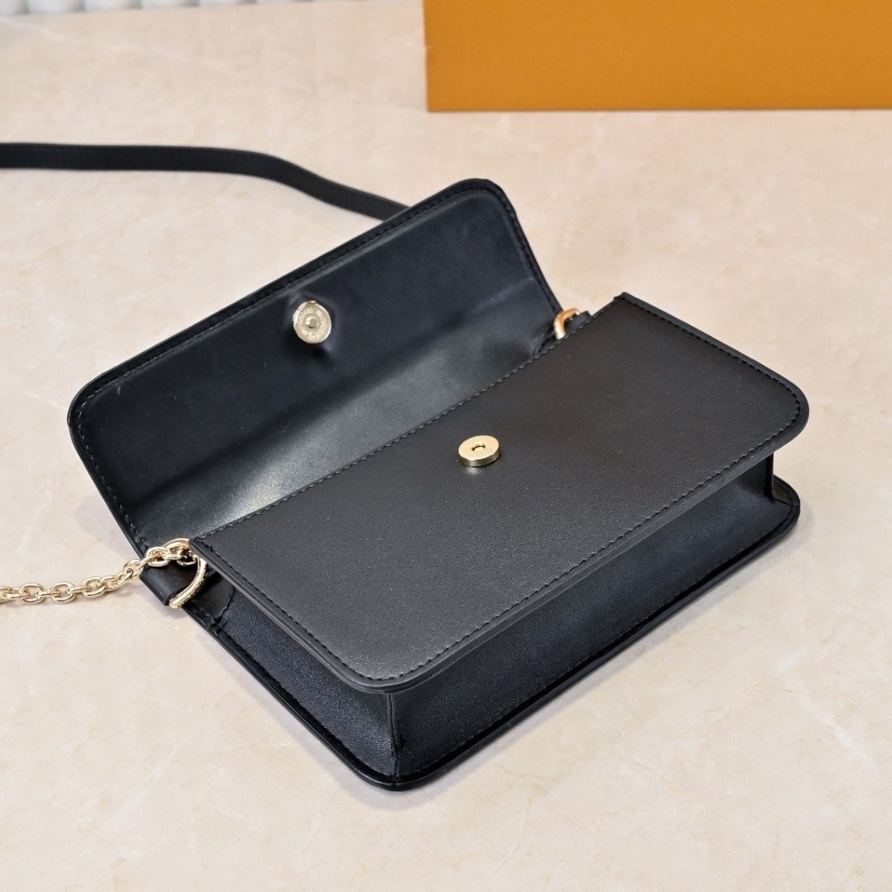 L0vis Vvtt0n Wallet On Chain Lv Bloom Black 20Cm M14564