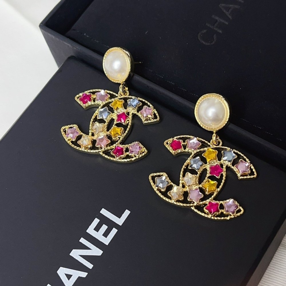 Ch**el Colorful Star Earings Abf197 B19940 Nafqf