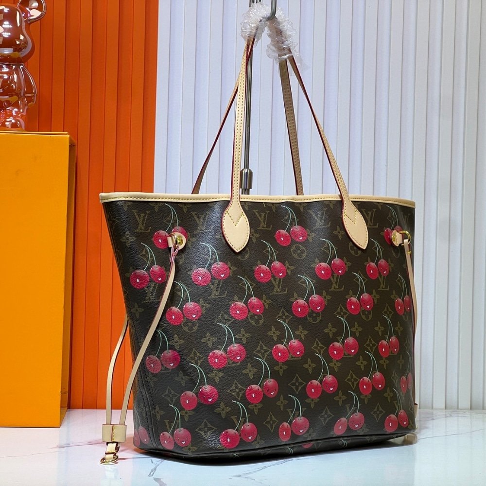 L0vis Vvtt0n X Takashi Murakami Monogram Cerise Neverfull MM Brown 31Cm M13263