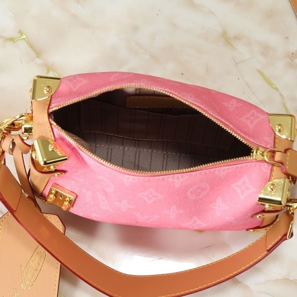 L0vis Vvtt0n Side Trunk MM Monogram Origine Rose Ruban 23Cm