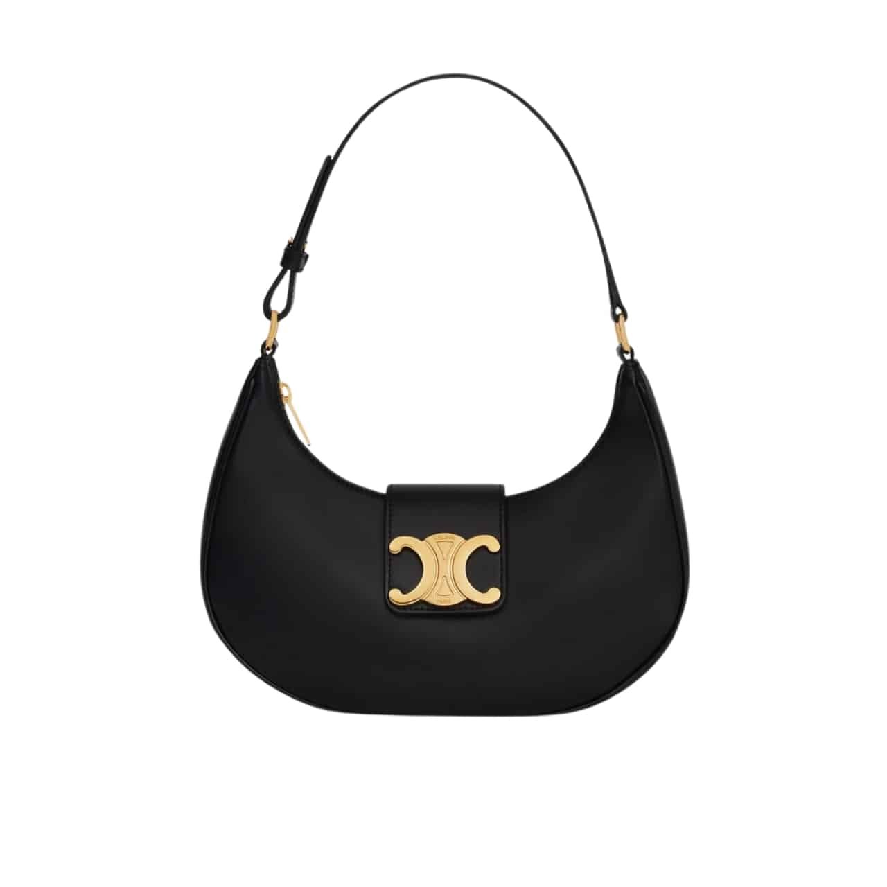 Ce1i*e Medium Ava Triomphe Bag In Smooth Black 24Cm 114493Dgq 38No