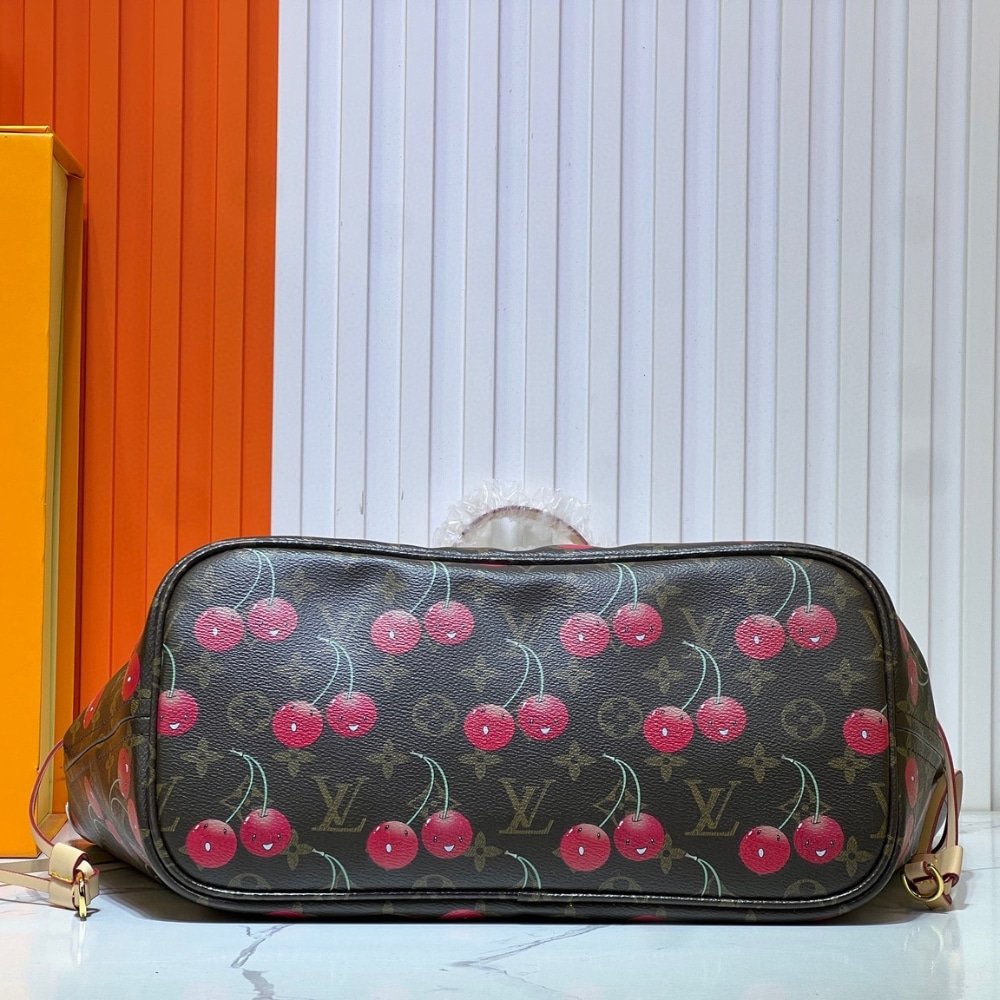 L0vis Vvtt0n X Takashi Murakami Monogram Cerise Neverfull MM Brown 31Cm M13263