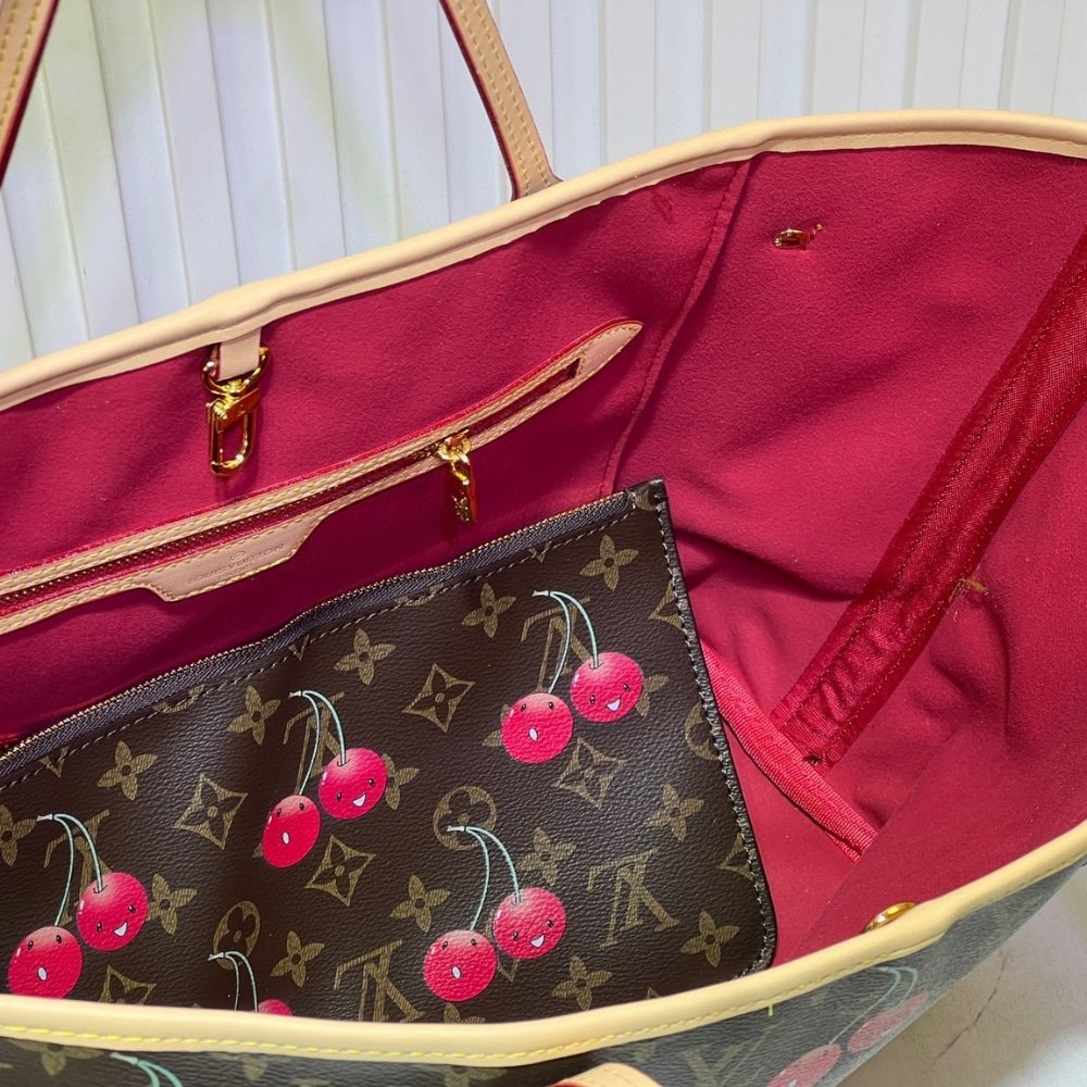 L0vis Vvtt0n X Takashi Murakami Monogram Cerise Neverfull MM Brown 31Cm M13263