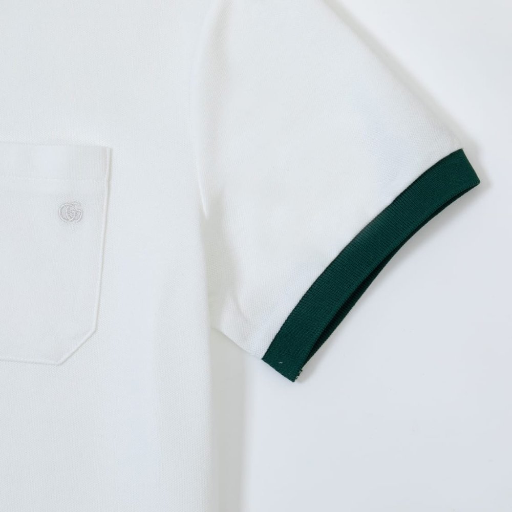 Gvc*1 Cotton Polo Shirt With Embroidery Re Web White And Green Red