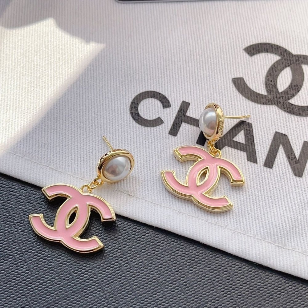 Ch**el Pendant Earrings Pearly White And Pink Abf397 B19975 Naftt
