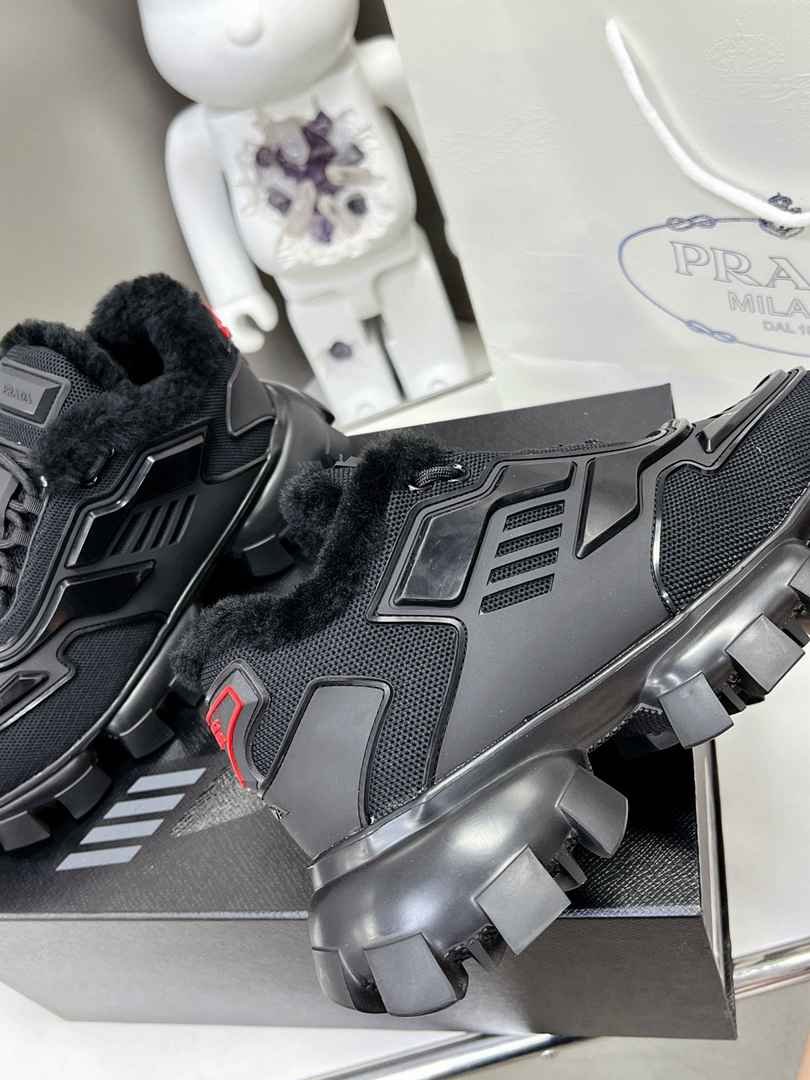 Pra*a Cloudbust Thunder Technical Fabric Sneakers Black