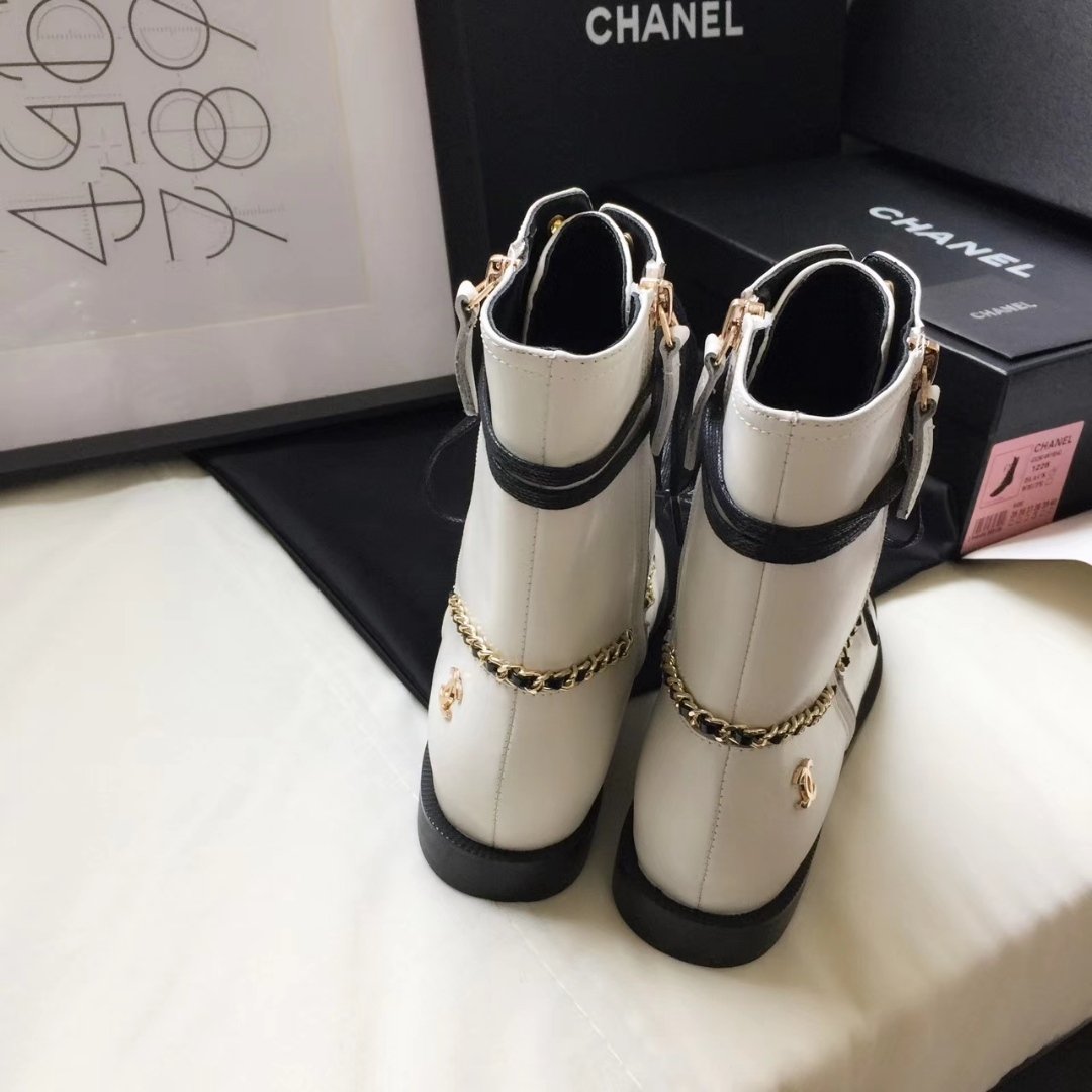 Ch**el Botas Para Mujer White And Black