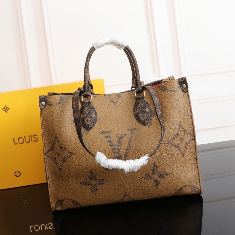 L0vis Vvtt0n Rare Monogram Giant Onthego GM Tote Brown 34Cm