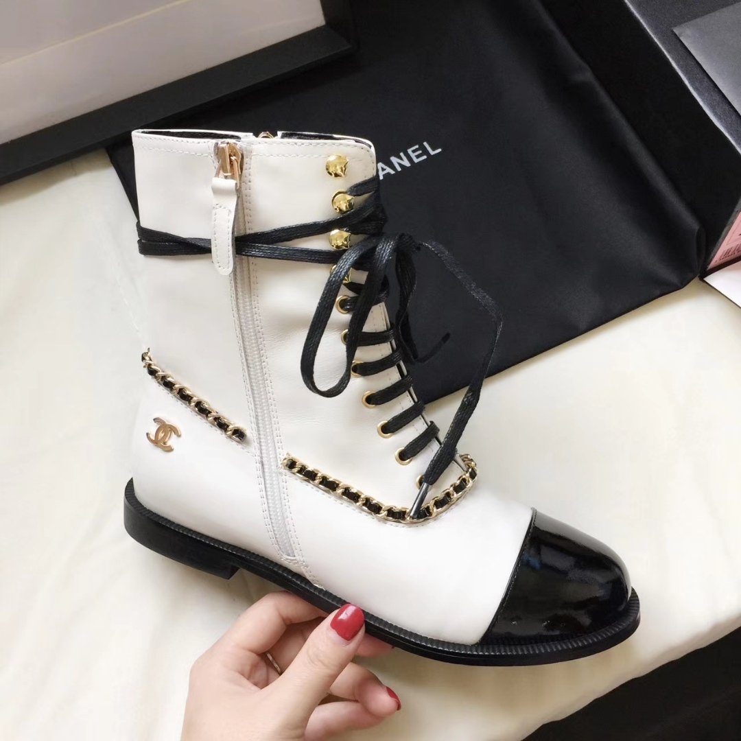 Ch**el Botas Para Mujer White And Black