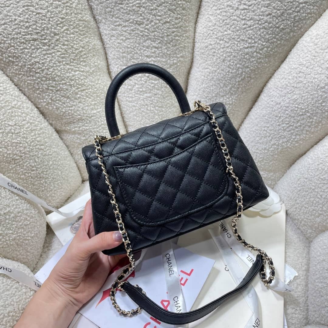 [S*per Vip 1:1] Ch**el Coco Small Handle Flap Bag In Black 23Cm A92990 Y61556 94305
