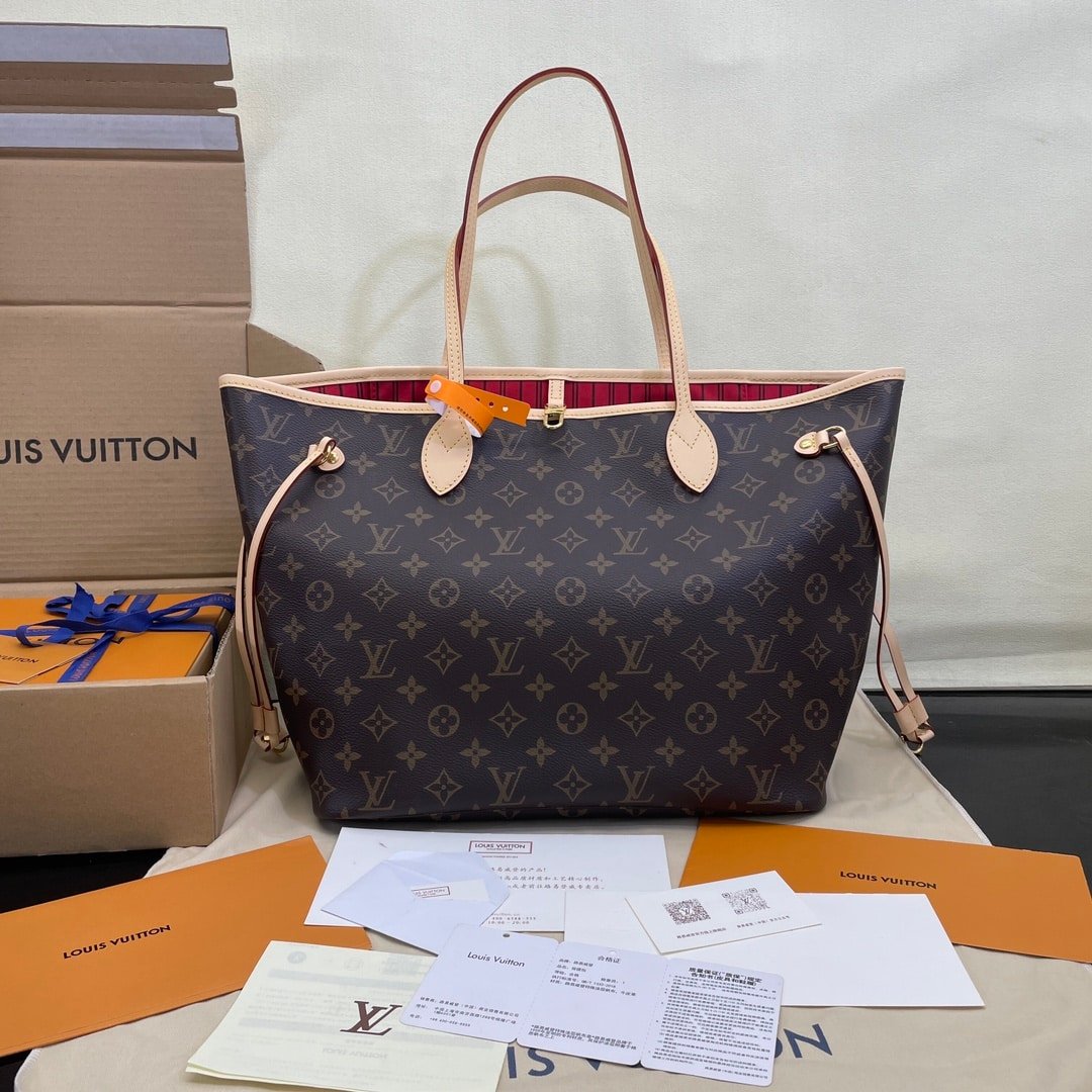 [S*per Vip 1:1] L0vis Vvtt0n Neverfull MM Monogram Canvas Cerise Red 31Cm M46987