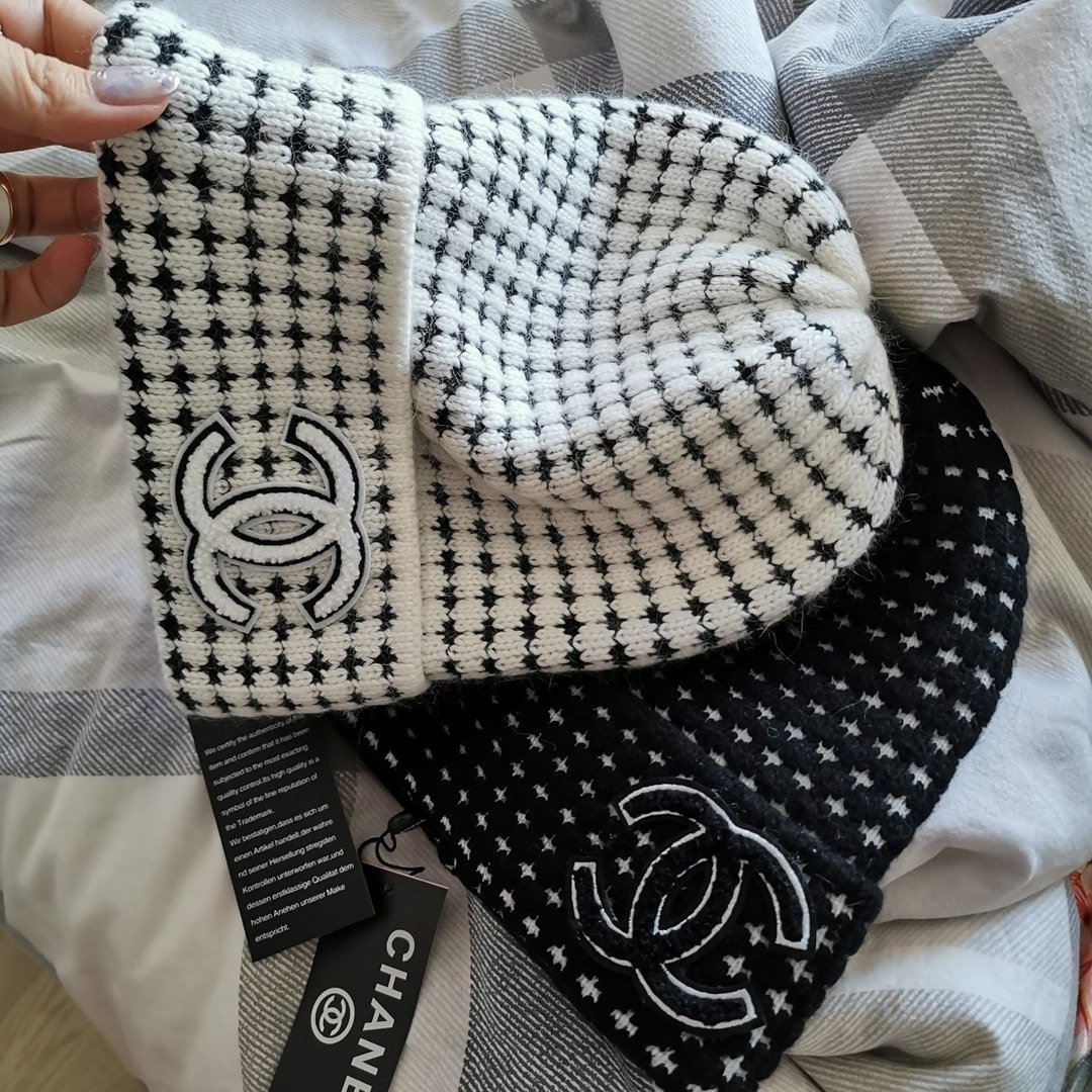 Ch**el Cc Wool Beanie White