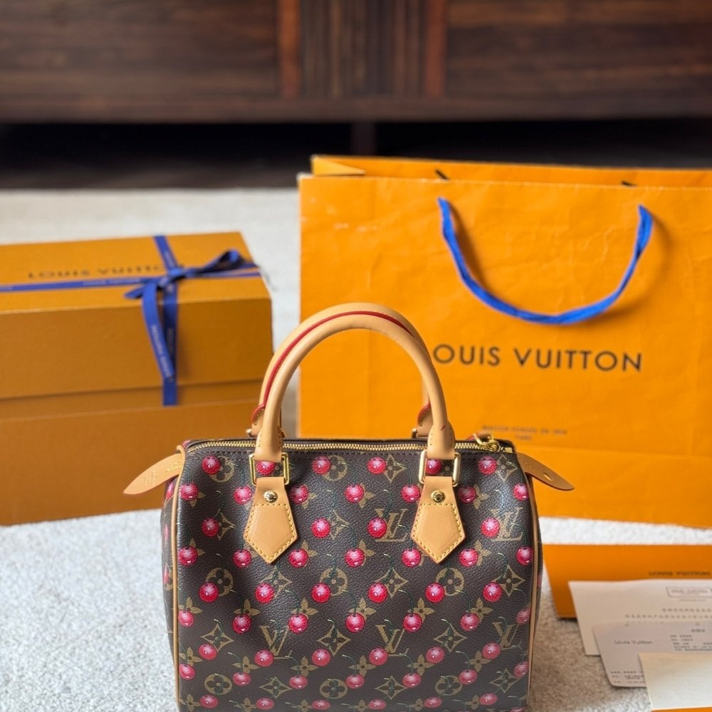 Iconic Set: L0vis Vvtt0n X Takashi Murakami Cerise Speedy 25 And Cherry Porte Monnaie Zippy Wallet