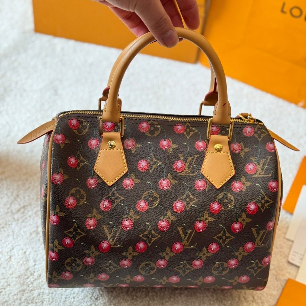 Iconic Set: L0vis Vvtt0n X Takashi Murakami Cerise Speedy 25 And Cherry Porte Monnaie Zippy Wallet