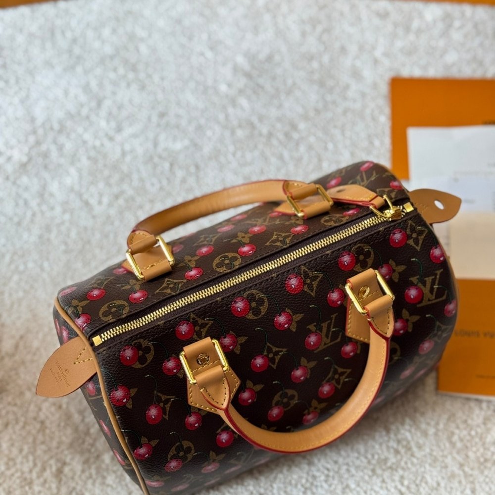 L0vis Vvtt0n X Takashi Murakami Monogram Cerise Speedy 25 Gold Hardware Brown 25Cm