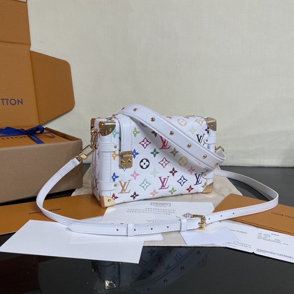 [S*per Vip 1:1] L0vis Vvtt0n X Murakami Side Trunk MM Bag White 23Cm M14046
