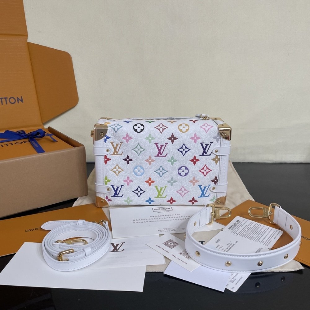 [S*per Vip 1:1] L0vis Vvtt0n X Murakami Side Trunk MM Bag White 23Cm M14046